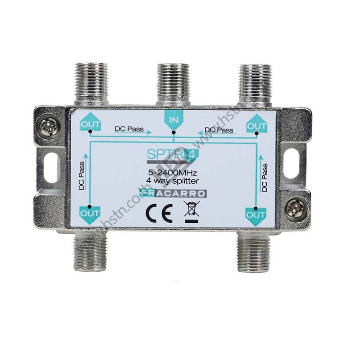 SPTR4 Fracarro Splitters 4 Way for TV and Satellite 52400MHz Standard